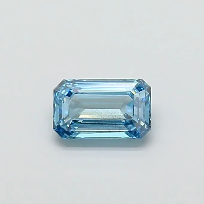 1.01ct EMERALD Fancy Vivid Blue SI1 Coloured Lab diamond
