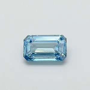 1.01ct EMERALD Fancy Vivid Blue SI1 Coloured Lab diamond