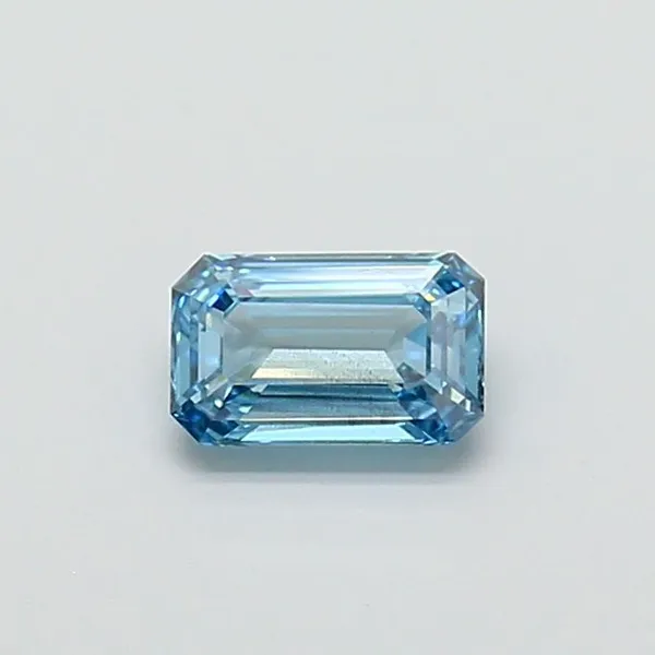 1.01ct EMERALD Fancy Vivid Blue SI1 Coloured Lab diamond