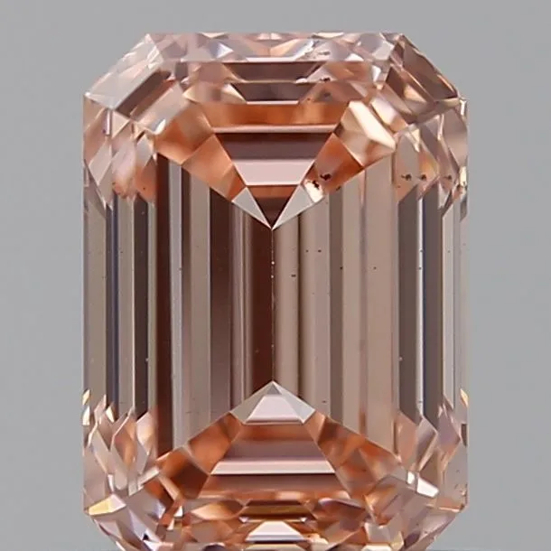 0.81ct EMERALD Fancy Intense Pink VS2 Coloured Lab diamond