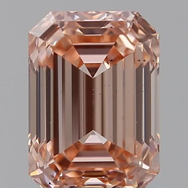 0.81ct EMERALD Fancy Intense Pink VS2 Coloured Lab diamond