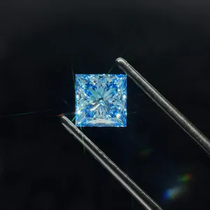 1.77ct PRINCESS Fancy Vivid Blue VS1 Coloured Lab diamond