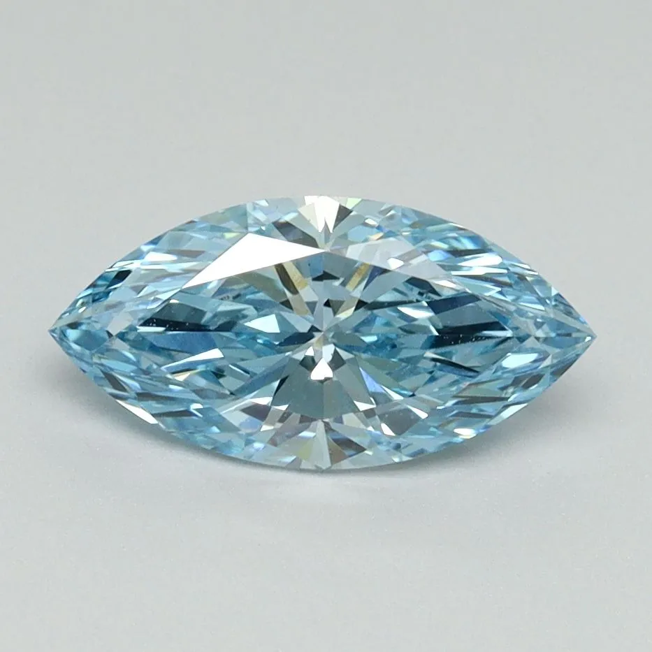1.08ct MARQUISE Fancy Vivid Blue VVS2 Coloured Lab diamond