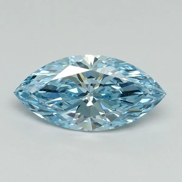 1.08ct MARQUISE Fancy Vivid Blue VVS2 Coloured Lab diamond