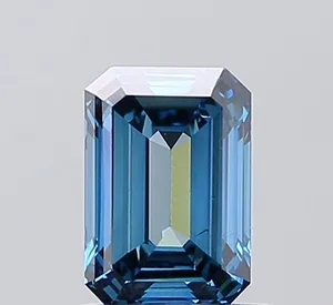 1.15ct EMERALD Fancy Vivid Blue VS2 Coloured Lab diamond