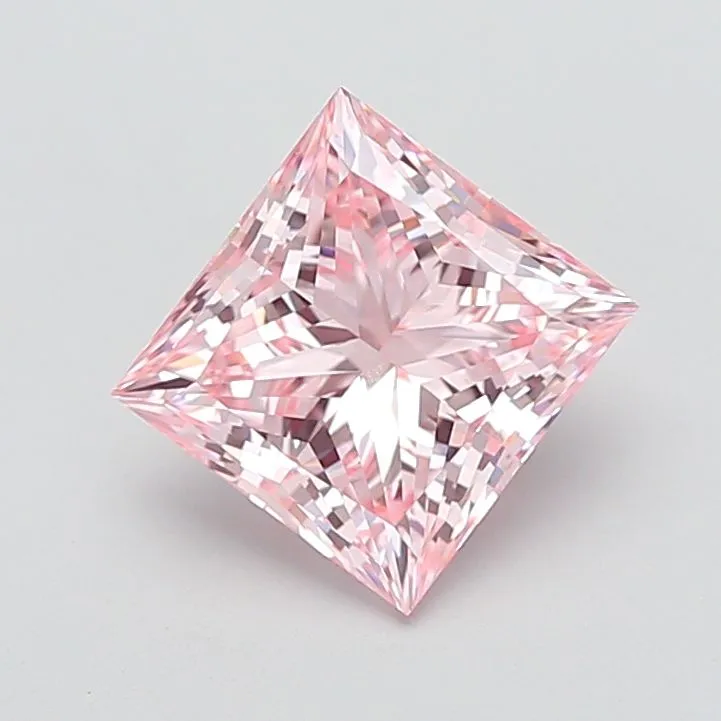 3.05ct PRINCESS Fancy Intense Pink VS1 Coloured Lab diamond
