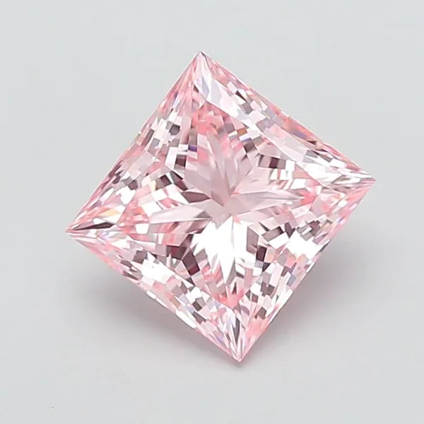 3.05ct PRINCESS Fancy Intense Pink VS1 Coloured Lab diamond