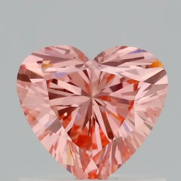 0.7ct HEART Fancy Vivid Pink VS1 Coloured Lab diamond
