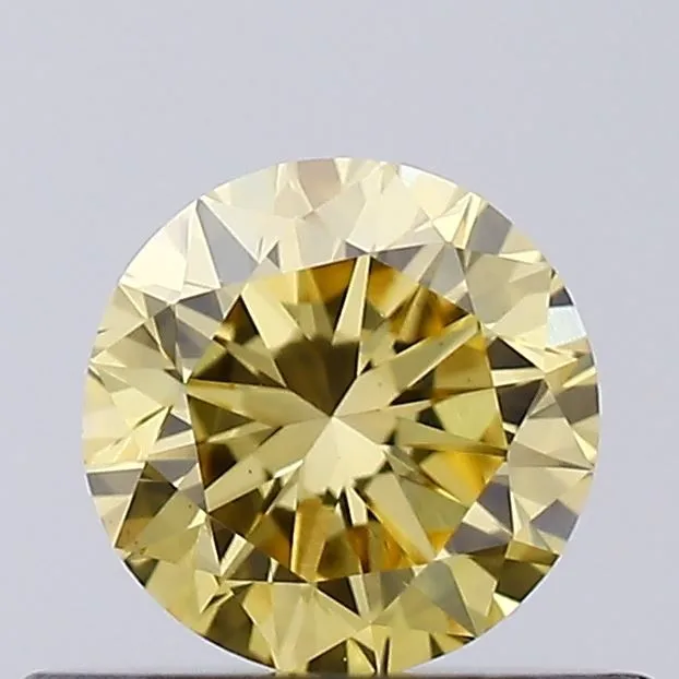 0.36ct ROUND Fancy Intense Yellow VS1 Coloured Lab diamond