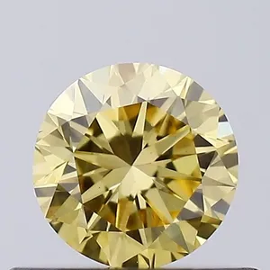0.36ct ROUND Fancy Intense Yellow VS1 Coloured Lab diamond