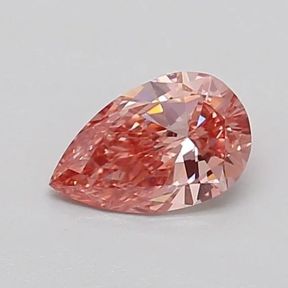 0.44ct PEAR Fancy Vivid Pink VS1 Coloured Lab diamond