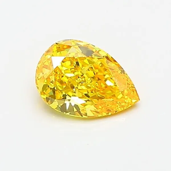 0.59ct PEAR Fancy Vivid Yellow VS1 Coloured Lab diamond