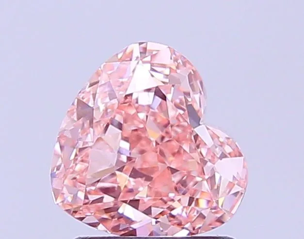 1.53ct HEART Fancy Vivid Pink VVS2 Coloured Lab diamond