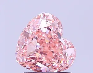 1.53ct HEART Fancy Vivid Pink VVS2 Coloured Lab diamond
