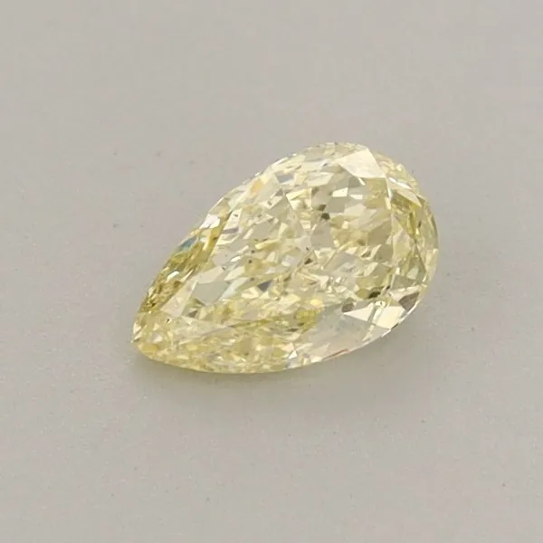 0.32ct PEAR Fancy Light Yellow VS2 Coloured Lab diamond