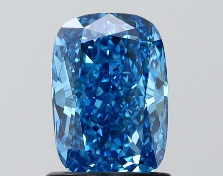 1.30ct CUSHION Fancy Vivid Blue VS2 Coloured Lab diamond