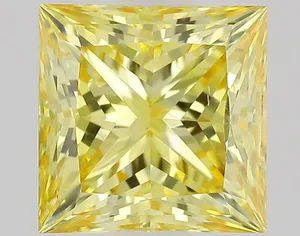 1ct PRINCESS Fancy Intense Yellow SI2 Coloured Lab diamond