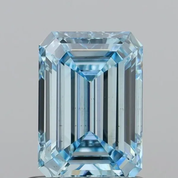 1.12ct EMERALD Fancy Vivid Blue VS2 Coloured Lab diamond