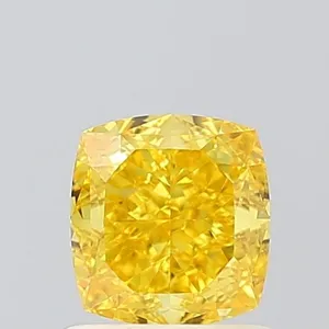 1.06ct CUSHION Fancy Vivid Yellow VVS2 Coloured Lab diamond
