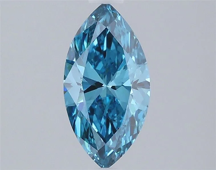 0.99ct MARQUISE Fancy Vivid Blue VS2 Coloured Lab diamond