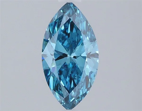 0.99ct MARQUISE Fancy Vivid Blue VS2 Coloured Lab diamond
