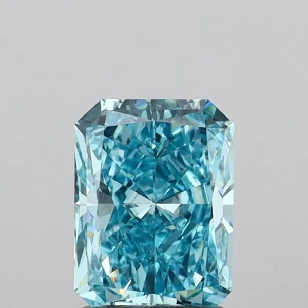 1.37ct RADIANT Fancy Vivid Blue VVS2 Coloured Lab diamond