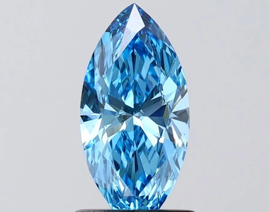 1.02ct MARQUISE Fancy Vivid Blue VS1 Coloured Lab diamond