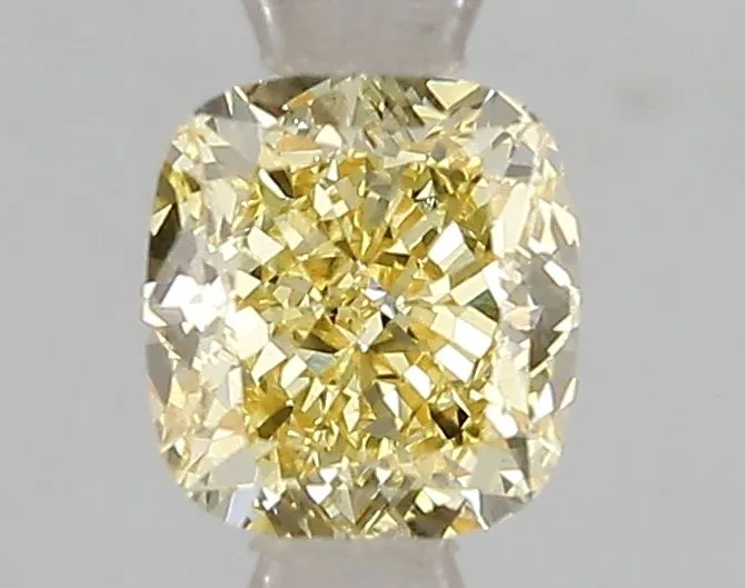 1.09ct CUSHION Fancy Intense Yellow VS1 Coloured Lab diamond