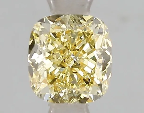 1.09ct CUSHION Fancy Intense Yellow VS1 Coloured Lab diamond