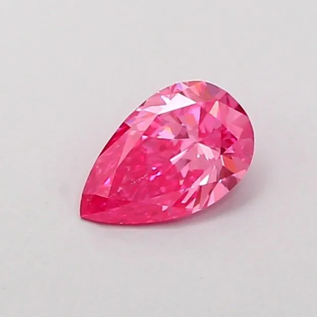0.43ct PEAR Fancy Vivid Pink VS1 Coloured Lab diamond