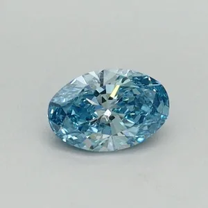 0.3ct OVAL Fancy Vivid Blue VS2 Coloured Lab diamond