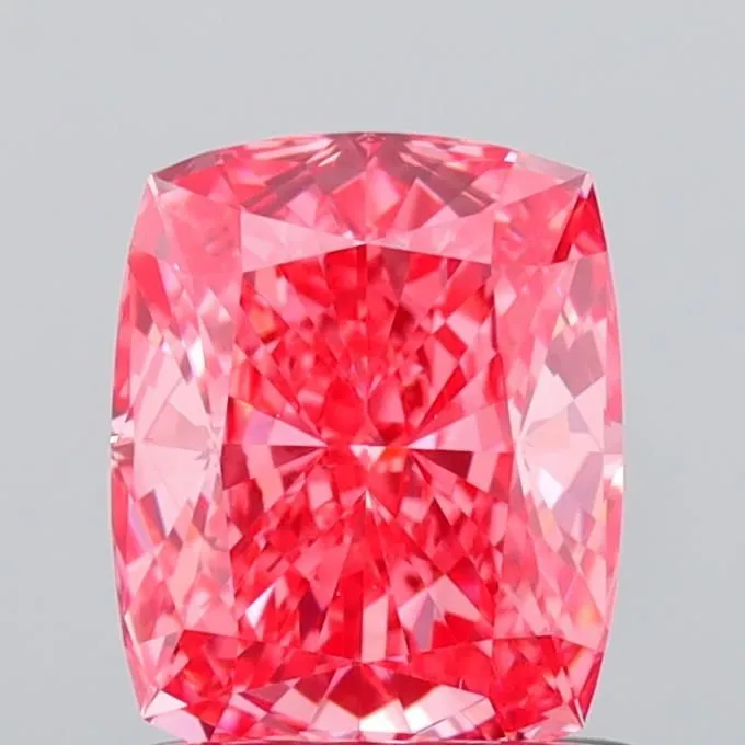 1.00ct CUSHION Fancy Vivid Pink VS1 Coloured Lab diamond
