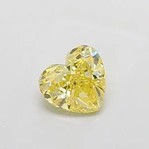 0.94ct HEART Fancy Yellow VVS2 Coloured Lab diamond