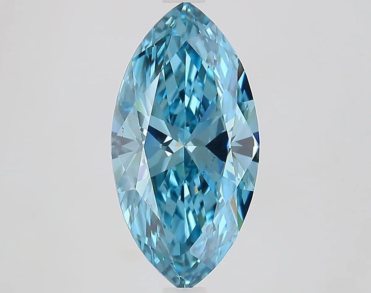 2.86ct MARQUISE Fancy Vivid Blue VS1 Coloured Lab diamond