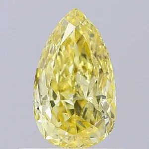 0.75ct PEAR Fancy Intense Yellow VS1 Coloured Lab diamond