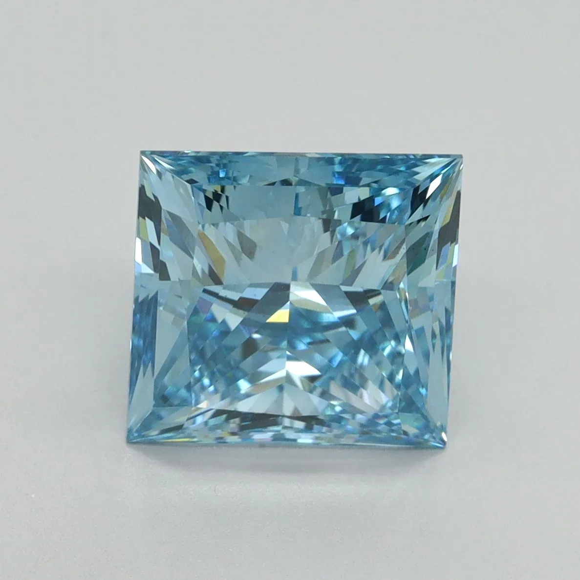 4.09ct PRINCESS Fancy Vivid Blue VS1 Coloured Lab diamond