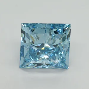 4.09ct PRINCESS Fancy Vivid Blue VS1 Coloured Lab diamond