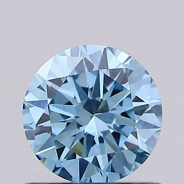 0.57ct ROUND Fancy Vivid Blue VVS2 Coloured Lab diamond