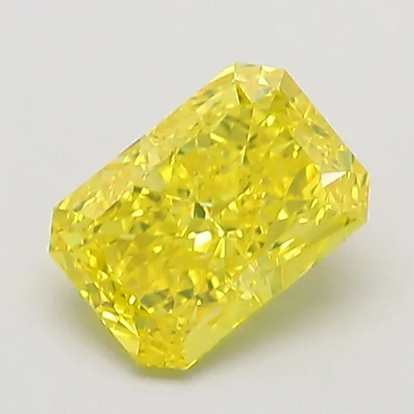 1.08ct RADIANT Fancy Vivid Yellow VVS2 Coloured Lab diamond