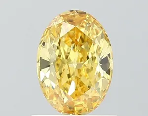 0.89ct OVAL Fancy Vivid Yellow VS1 Coloured Lab diamond