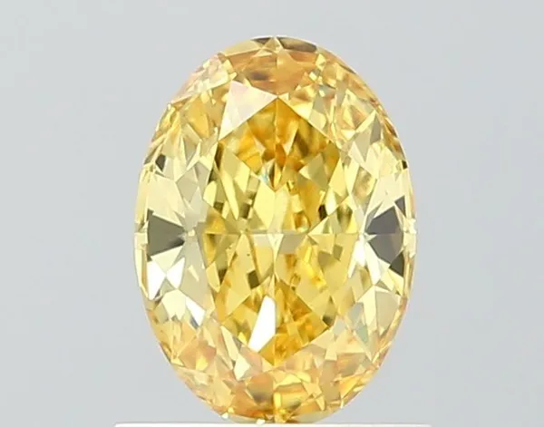 0.89ct OVAL Fancy Vivid Yellow VS1 Coloured Lab diamond