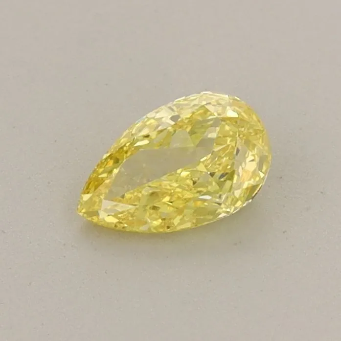 0.35ct PEAR Fancy Vivid Yellow VS1 Coloured Lab diamond