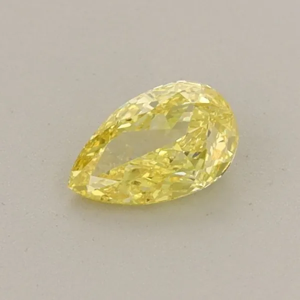 0.35ct PEAR Fancy Vivid Yellow VS1 Coloured Lab diamond