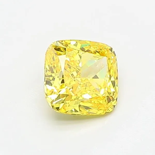 0.79ct CUSHION Fancy Vivid Yellow VVS1 Coloured Lab diamond