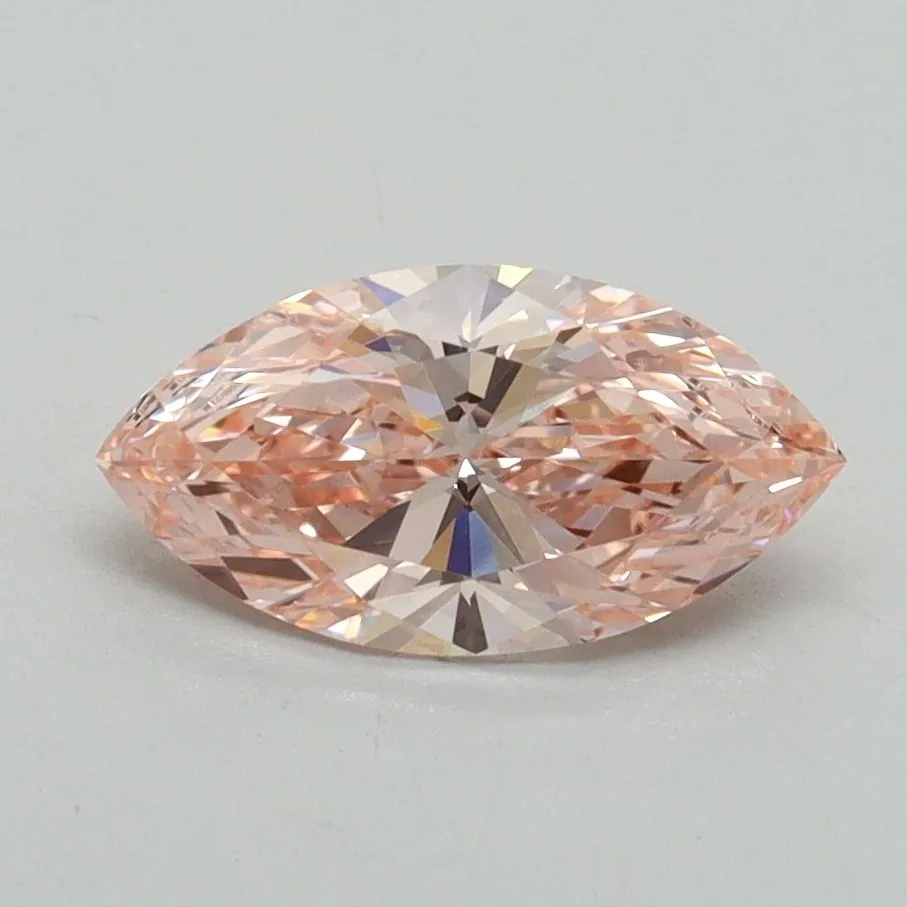 0.99ct MARQUISE Fancy Vivid Pink VVS2 Coloured Lab diamond