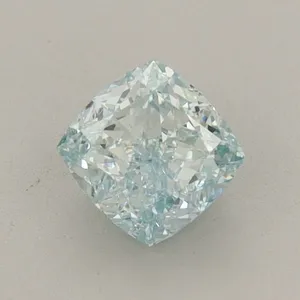 0.85ct CUSHION Fancy Intense Green Blue VS1 Coloured Lab diamond
