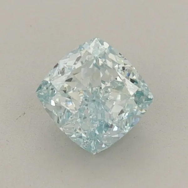 0.85ct CUSHION Fancy Intense Green Blue VS1 Coloured Lab diamond
