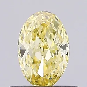 0.44ct OVAL Fancy Intense Yellow VVS2 Coloured Lab diamond
