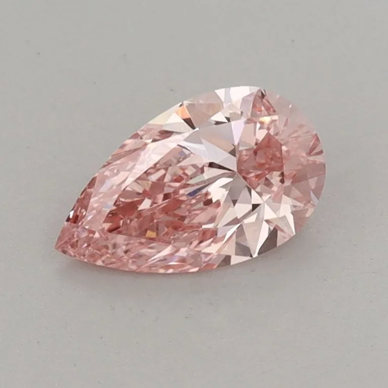 0.59ct PEAR Fancy Vivid Pink VVS2 Coloured Lab diamond