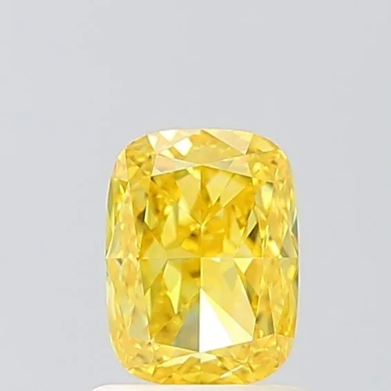 1ct CUSHION Fancy Vivid Yellow VVS2 Coloured Lab diamond